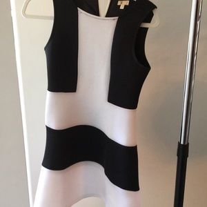 Monteau couture black and white dress